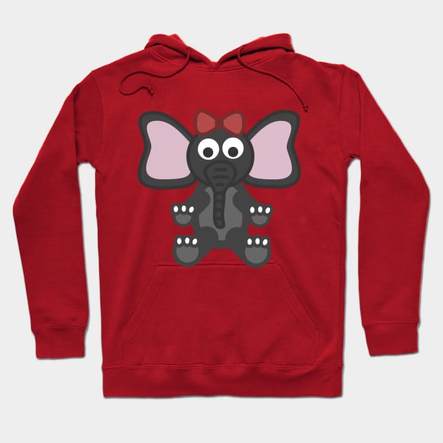 Cute gray baby elephant with ribbon Hoodie by Blackvz